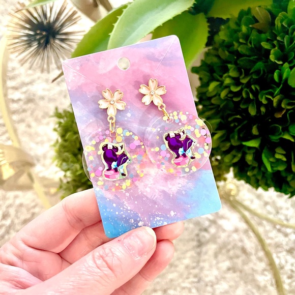 Lisa Frank Raccoon Acrylic Sticker Earrings - Picture 4 of 5